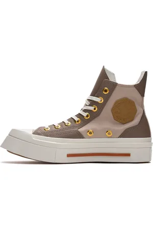 Converse Femme, Chaussures, Brun, Taille: 37 EU Baskets Hi-Top de Luxe Carrés