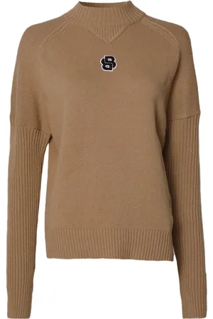 HUGO BOSS Femme, Pulls, Brun, Taille: 36 FR Pull en Maille Loose Fit - Marron