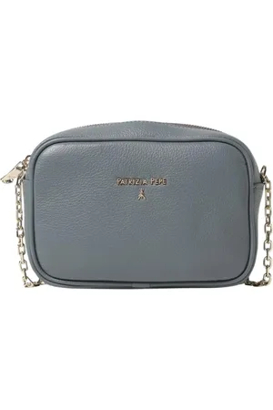 Patrizia Pepe Femme, Sacs, Bleu, Taille: ONE Size Élégant sac pochette en cuir