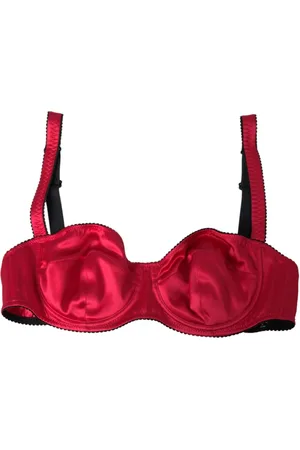 Dolce & Gabbana Femme, Sous-vêtements, Rouge, Taille: 40 FR Bordeaux Soie Balconnet Soutien-gorge Lingerie