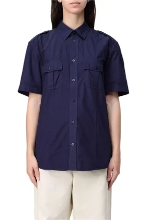 Blauer Femme, Blouses et Chemises, Bleu, Taille: 38 FR Chemise Bleue Élégante à Boutons