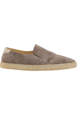 Brunello Cucinelli Homme, Chaussures, Brun, Taille: 41 EU Espadrilles Grises en Daim