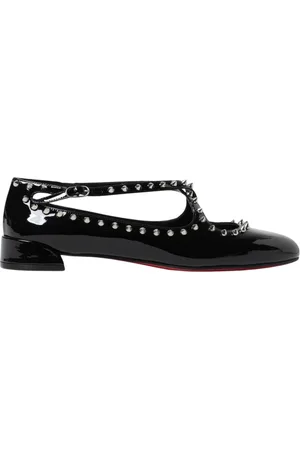Christian Louboutin Femme, Chaussures, Noir, Taille: 40 EU Ballerines Noires à Bride en T