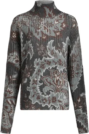 Etro Femme, Pulls, Multicolore, Taille: 36 FR Pull en Laine Motif Paisley Bleu