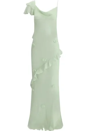 Self-Portrait Femme, Robes, Vert, Taille: 36 FR Robe Longue Florale Romantique