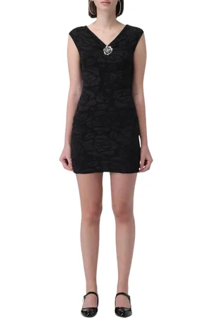 BLUMARINE Femme, Robes, Noir, Taille: 42 FR Elegant Rose Print Mini Dress