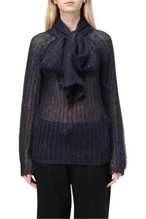 LIVIANA CONTI Femme, Pulls, Bleu, Taille: 40 FR Pull Bleu à à Paillettes