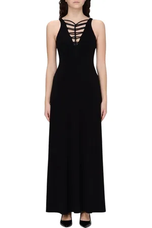 Emporio Armani Femme, Robes, Noir, Taille: 42 FR Robe Maxi Bleue Style Élégant