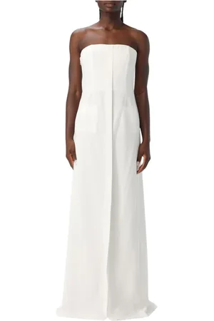 Alberta Ferretti Femme, Robes, Blanc, Taille: 38 FR Robe Longue Blanche Élégante