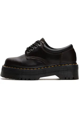 Dr. Martens Homme, Chaussures, Brun, Taille: 42 EU Quad Marron Chaussures Plateforme en Cuir