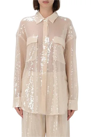 HUGO BOSS Femme, Blouses et Chemises, , Taille: 42 FR Chemise Noire Transparente à Paillettes Boss