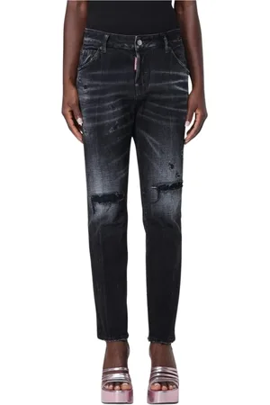 Dsquared2 Femme, Jeans, Noir, Taille: 34 FR Jean Boyfriend Distressed élégant