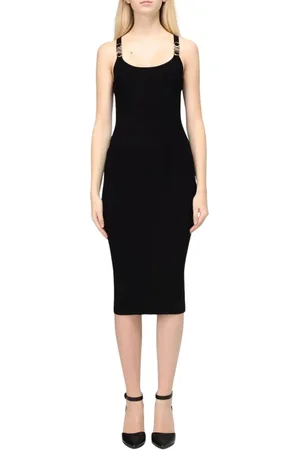 Michael Kors Femme, Robes, Noir, Taille: 36 FR Élégante Robe Noire en Tricot Côtelé