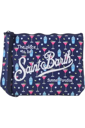 MC2 SAINT BARTH Femme, Sacs, Bleu, Taille: ONE Size Pochette en Néoprène Imprimé Cocktail