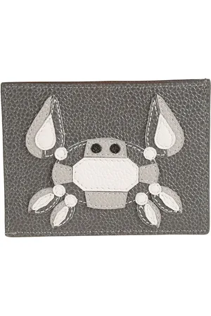 Thom Browne Homme, Accessoires, Gris, Taille: ONE Size Porte-cartes de Crédit en Cuir Accessoires