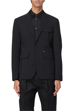 Dsquared2 Homme, Costumes, Noir, Taille: L Blazer Noir avec Col à Encoche