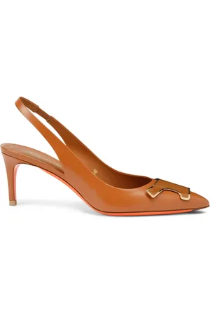 santoni Femme, Chaussures, Brun, Taille: 39 1/2 EU Escarpin en cuir à talon moyen pour femmes