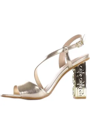 Liu Jo Femme, Chaussures, Gris, Taille: 39 EU Sandales Grises en Cuir avec Boucle