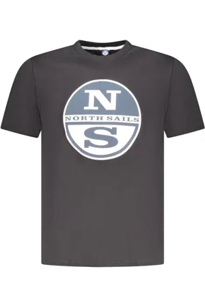 North Sails Homme, Tops, Noir, Taille: M T-shirt Noir à Imprimé Graphique