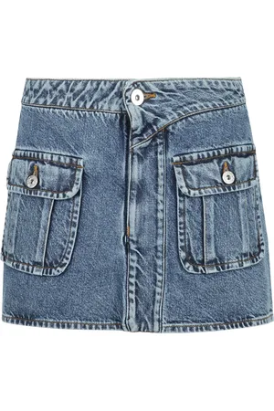 J.W.Anderson Femme, Jupes, Bleu, Taille: 38 FR Mini-jupe trapèze en denim avec poches avant