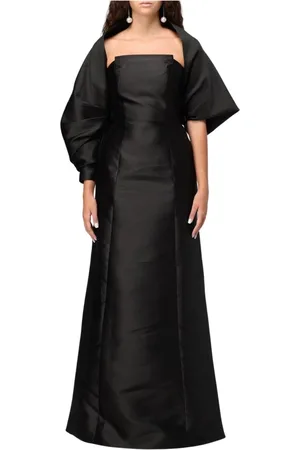 Alberta Ferretti Femme, Robes, Noir, Taille: 40 FR Robe en Satin Noir avec Veste Drapée