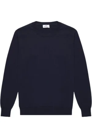 Aquascutum Homme, Pulls, Bleu, Taille: L Pull en Tricot de Coton à Patches