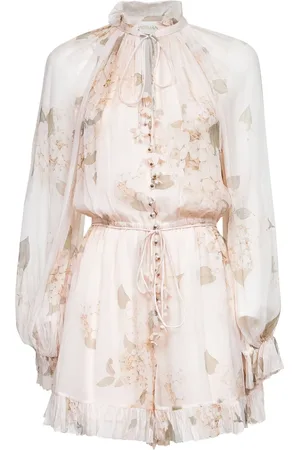 ZIMMERMANN Femme, Robes, Blanc, Taille: 42 FR Chemisier à volants à motif hortensia