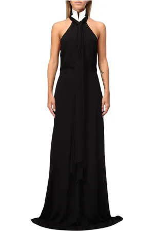 Karl Lagerfeld Femme, Robes, Noir, Taille: 38 FR Robe Longue à Col Halter