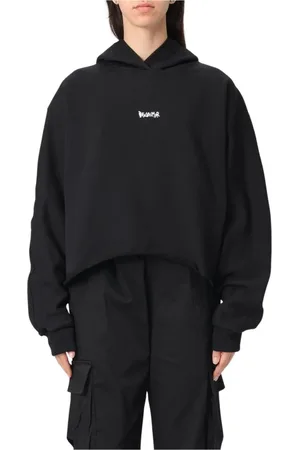 DISCLAIMER Femme, Sweatshirts et sweats à capuche, Noir, Taille: 38 FR Sweat à capuche noir ample