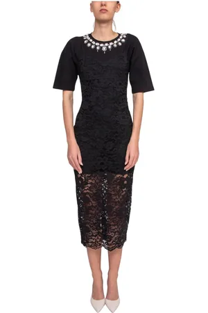 Blugirl Femme, Robes, Noir, Taille: 34 FR Robe en Dentelle Élégante en Noir