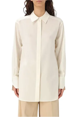 HUGO BOSS Femme, Blouses et Chemises, Blanc, Taille: 40 FR Élégante Chemise Blouse en Soie Blanche