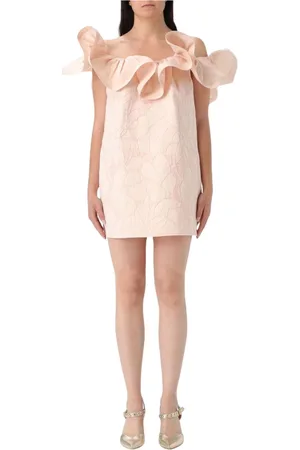 Elisabetta Franchi Femme, Robes, Rose, Taille: 42 FR Robe Mini Élégante à Fleurs et Volants