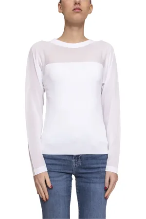 LIVIANA CONTI Femme, Tops, Blanc, Taille: 42 FR Pull Kimono Blanc pour Femmes