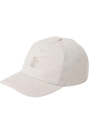 Brunello Cucinelli Femme, Accessoires, , Taille: L Casquette de Baseball en Lin avec Logo Brodé