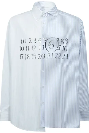 Maison Margiela Homme, Chemises, Bleu, Taille: M Design asymétrique chemise col classique