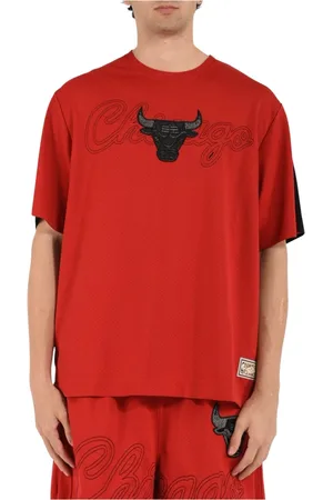 Purple Brand Homme, Tops, Rouge, Taille: M T-shirt Chicago Bulls en Mesh Brodé