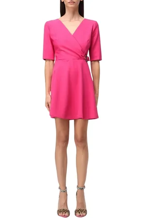 VERSACE Femme, Robes, Rose, Taille: 40 FR Robe Portefeuille Rose Manches Courtes Col en V