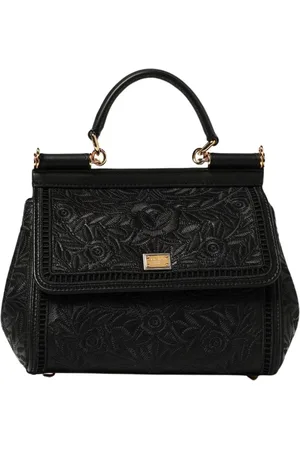Dolce & Gabbana Femme, Sacs, Noir, Taille: ONE Size Sac Fourre-tout Brodé Noir
