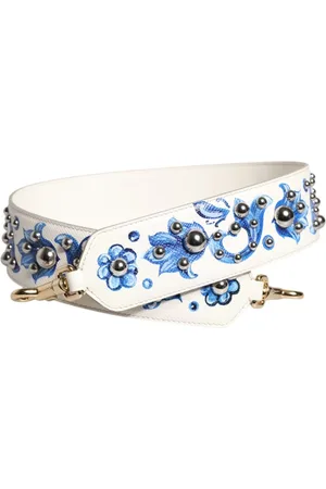 Dolce & Gabbana Femme, Sacs, Multicolore, Taille: ONE Size Bandoulière en Cuir Bleu à Fleurs et Clous