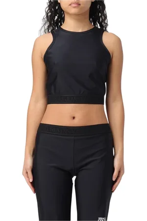 VERSACE Femme, Tops, Noir, Taille: 32 FR Débardeur Noir Sans Manches Élégant et Stylé