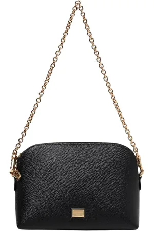 Dolce & Gabbana Femme, Sacs, Noir, Taille: ONE Size Sac Pochette Demi-Lune Noir à Chaîne