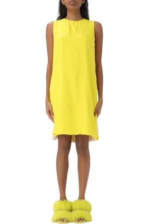 Msgm Femme, Robes, Jaune, Taille: 40 FR Robe Jaune sans Manches pour Femmes