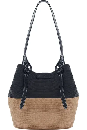 Manila Grace Femme, Sacs, Noir, Taille: ONE Size Bicolore Sac de Plage Design Élégant