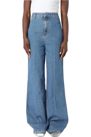 Serafini Femme, Jeans, Bleu, Taille: 38 FR Jean Large en Denim Bleu