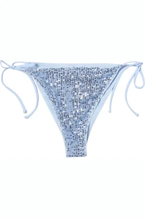 MC2 SAINT BARTH Femme, Maillots de bain, Bleu, Taille: 40 FR Bas de Bikini à Paillettes Bleu