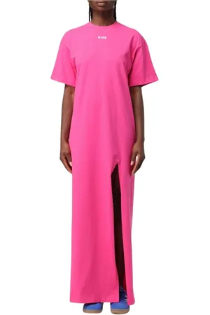 Msgm Femme, Robes, Rose, Taille: 36 FR Robe Élégante avec Fente Latérale