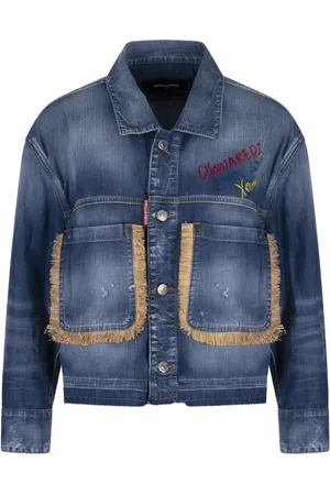 Dsquared2 Femme, Vestes, Bleu, Taille: 34 FR Veste en Jean Bleue d