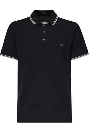 FAY Homme, Tops, Noir, Taille: 2XL T-shirts et Polos Noirs avec Manches Courtes