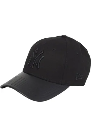 New Era Femme, Accessoires, Noir, Taille: ONE Size Chapeau visière en cuir noir pour femmes