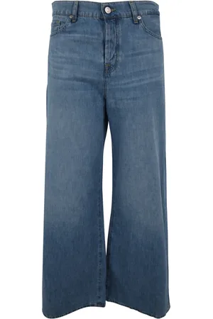 7 for all Mankind Femme, Jeans, Bleu, Taille: W27 Jeans larges taille haute